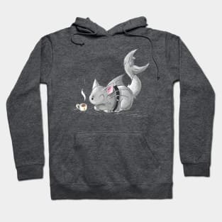 Coffee Loving Cat Shark Hoodie